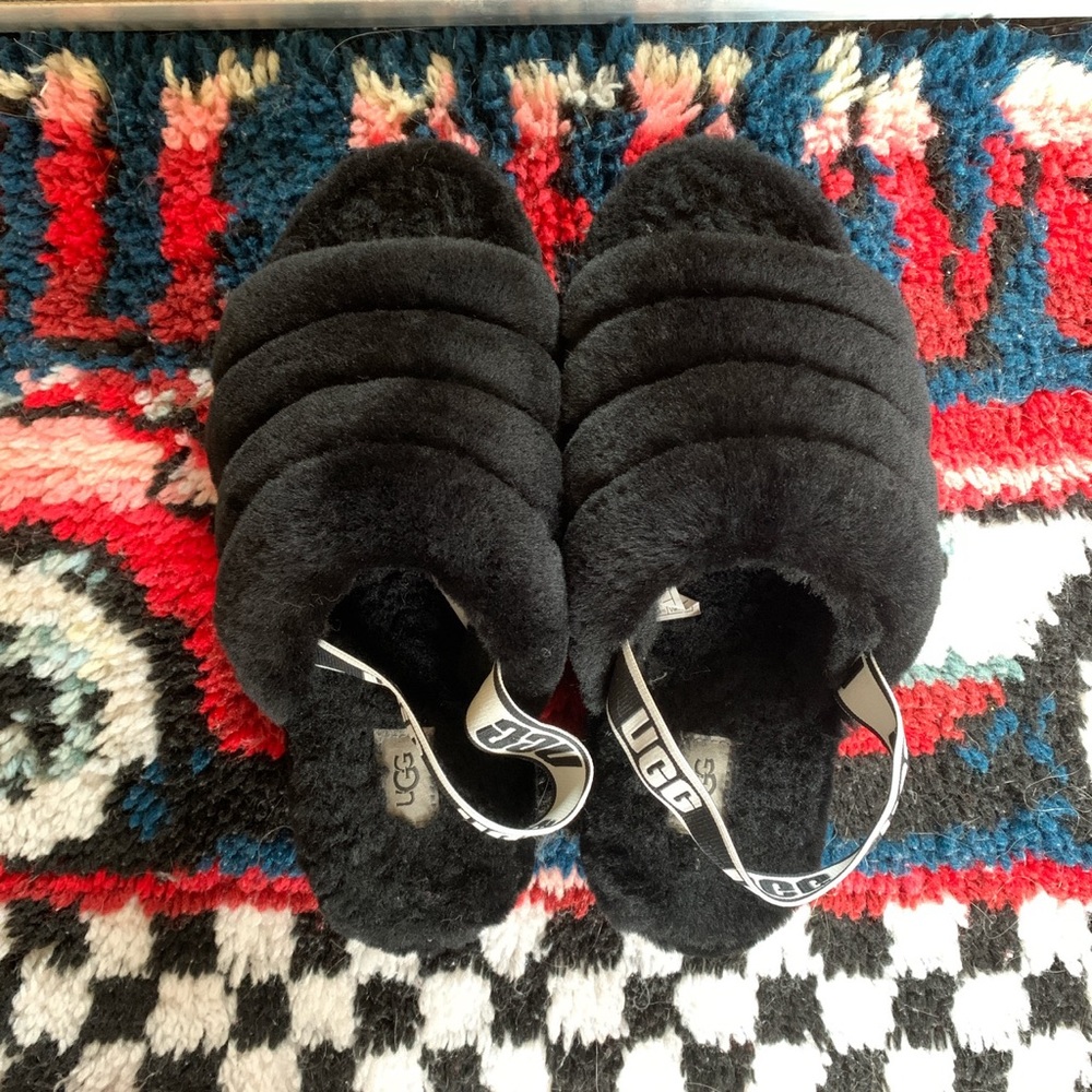 UGG Fluff Yeah Black Slippers